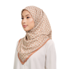 Geometria Sphere Printed Matte Satin Silk Square in Copper Beige